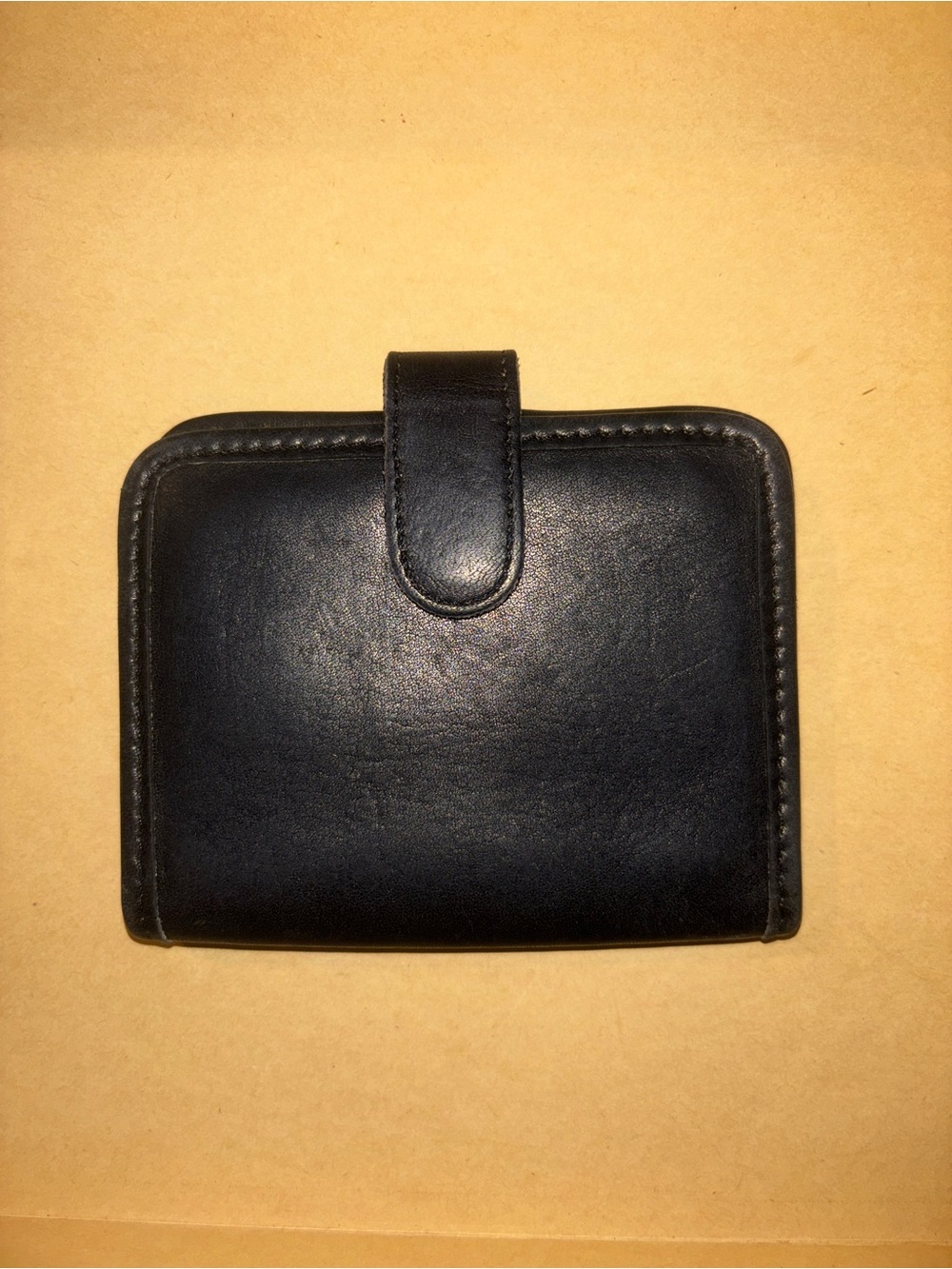 Coach Black Leather Card & Key Holder with Snap Tab